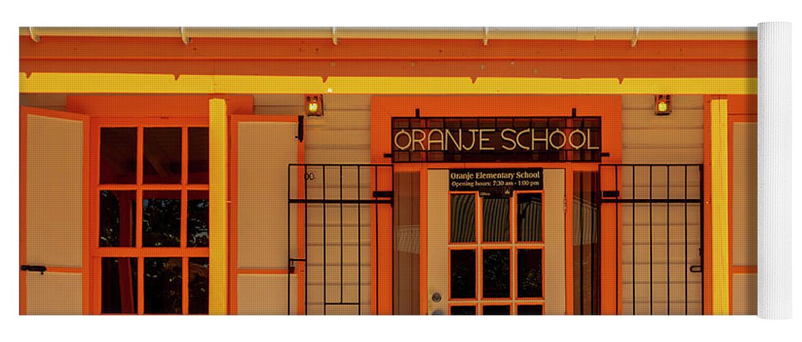 Color Yoga Mat featuring the photograph Oranje School by AE Jones