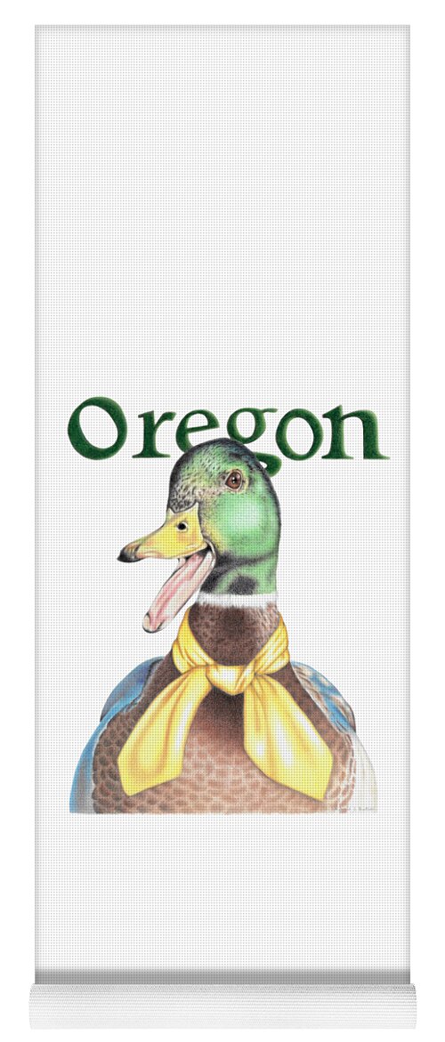 Oregon Yoga Mat featuring the drawing Oregon Duck with Transparent Background by Karrie J Butler