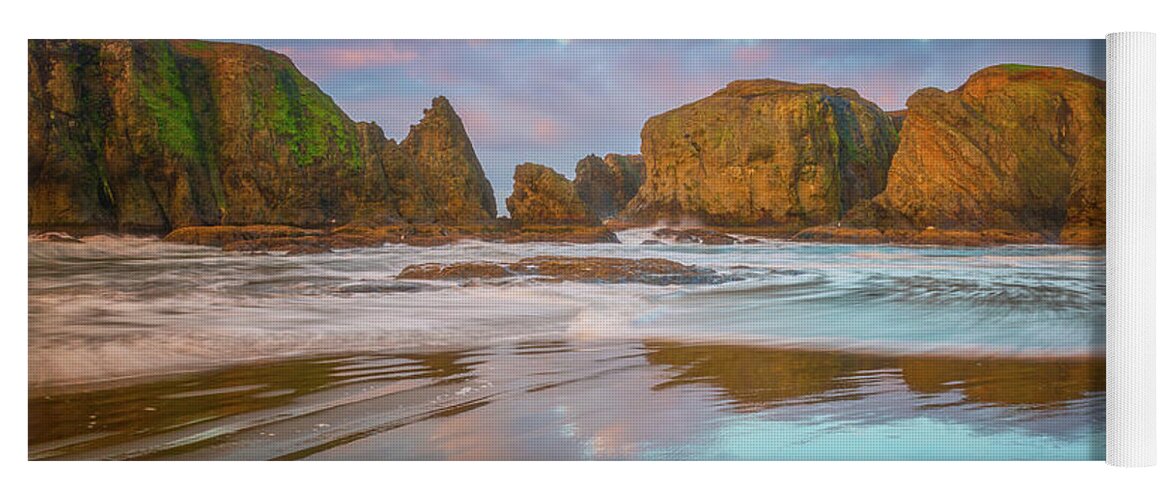 Oregon Yoga Mat featuring the photograph Oregon Islands Sunrise by Darren White