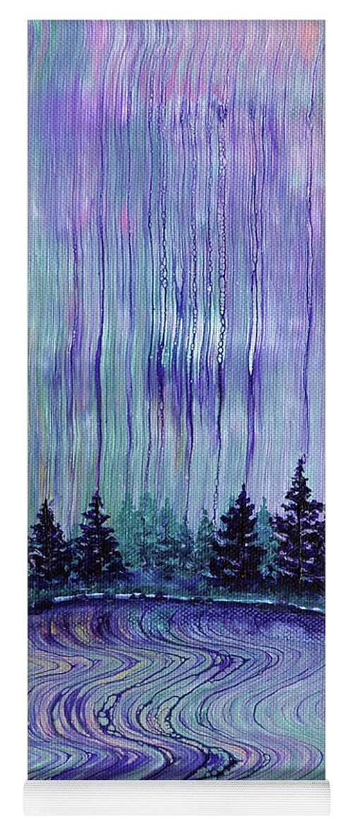 Oregon Yoga Mat featuring the painting Oregon Purple Rain by Laura Iverson