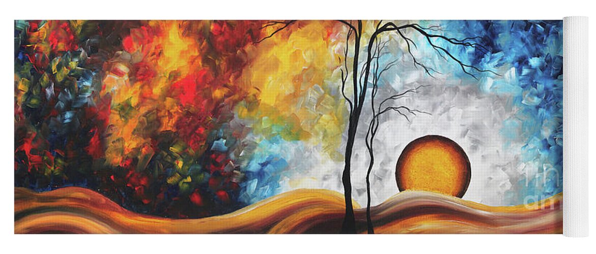 Collect Yoga Mat featuring the painting Original Abstract Landscape Tree Painting Modern Bold Colorful Art Megan Duncanson by Megan Aroon