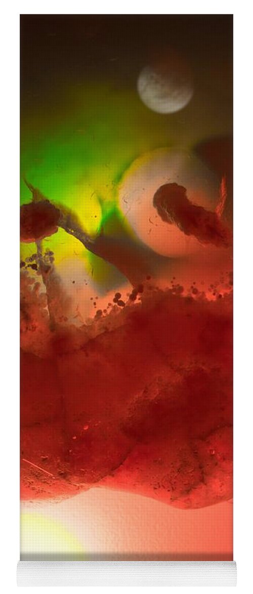 Imagination Yoga Mat featuring the digital art Other Worlds - Sun and Planets by Mark Valentine