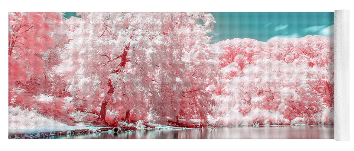 Infrared Yoga Mat featuring the photograph Otherworldly Park in Brooklyn by Auden Johnson