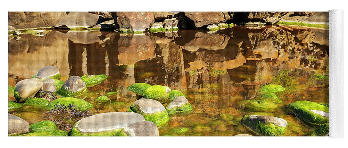 Reflection Yoga Mat featuring the photograph Outback Rock Reflections by THP Creative
