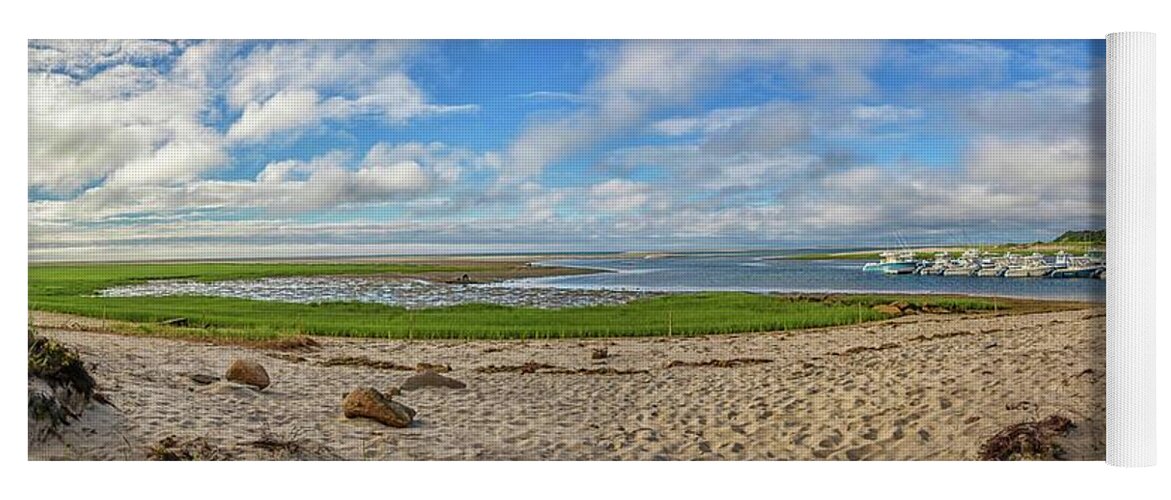 Outermost Harbor Yoga Mat featuring the photograph Outermost Harbor Morning Panoramic by Marisa Geraghty Photography