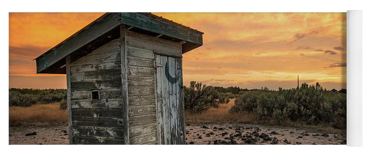 Outhouse Yoga Mat featuring the photograph Outhouse Sunset by Wesley Aston
