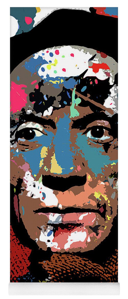 Pablo Yoga Mat featuring the digital art Pablo Picasso psychedelic portrait by Movie World Posters
