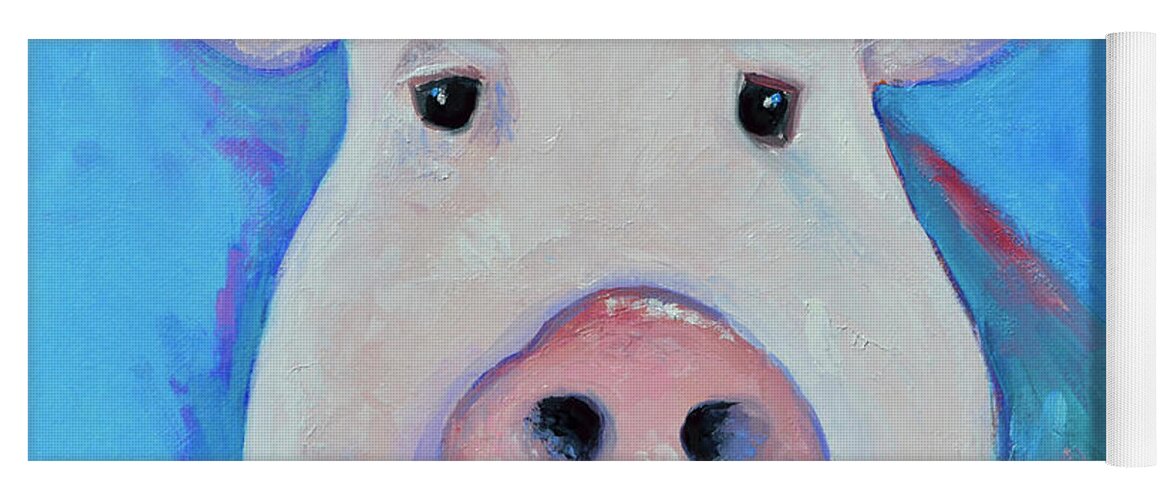Pig Yoga Mat featuring the painting Pablo Pig by Jan Matson
