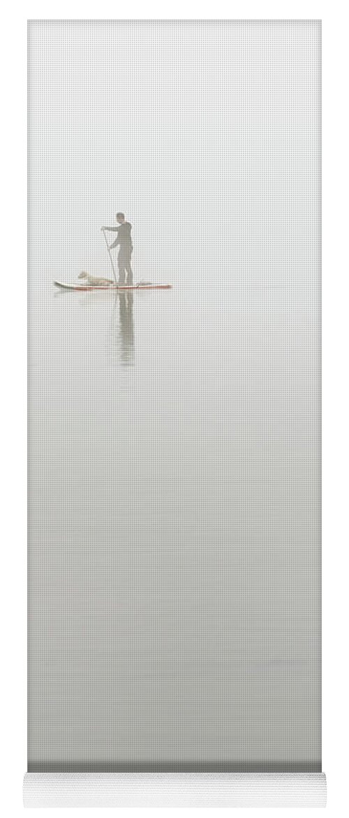 Hudson River Yoga Mat featuring the photograph Paddleboarder in Fog by Kevin Suttlehan