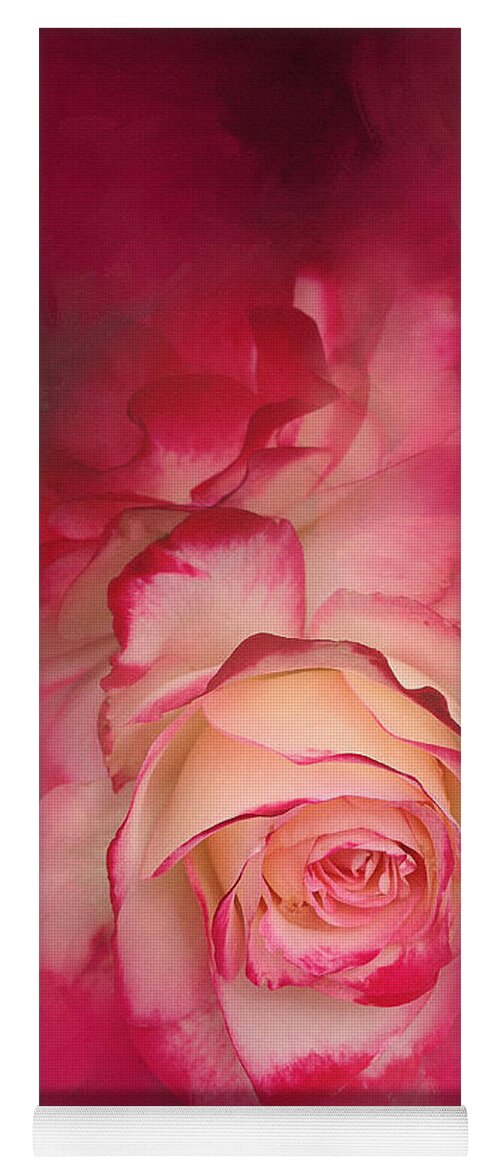 Floral Yoga Mat featuring the photograph Painted Flamenco Rose by Theresa Tahara