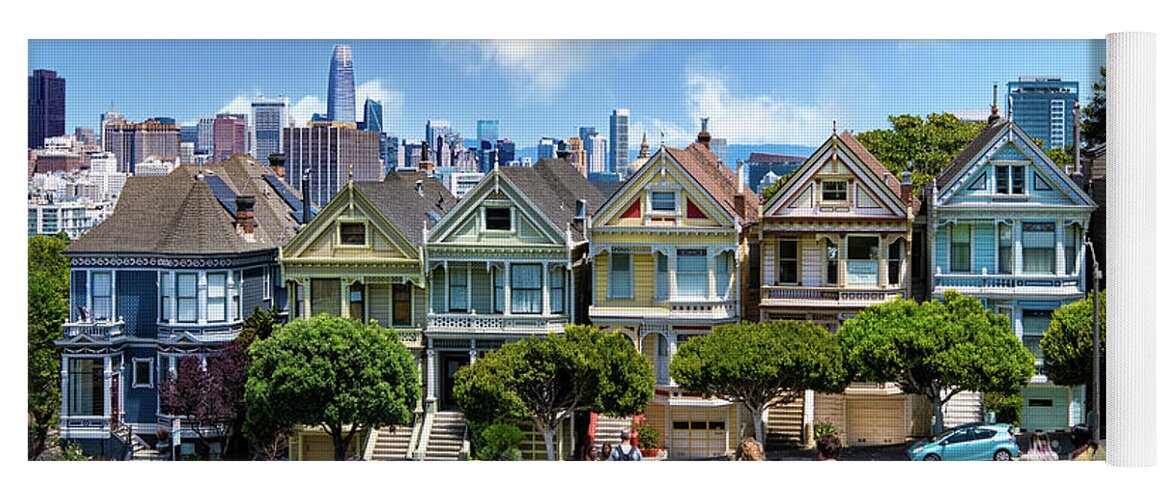 Alamo Square Yoga Mat featuring the photograph Painted Ladies of San Francisco by David Levin