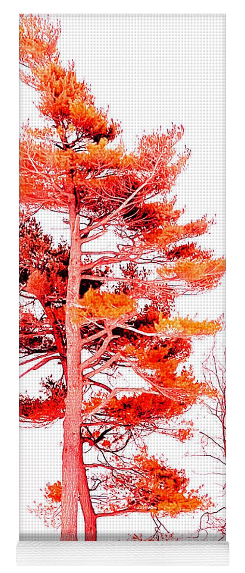 Pine Yoga Mat featuring the digital art Painted Pine 2 by JP McKim