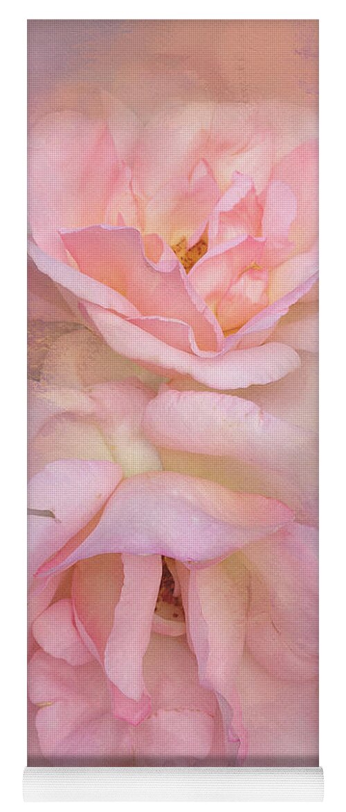 Floral Yoga Mat featuring the photograph Painted Pink Rose Dream by Theresa Tahara
