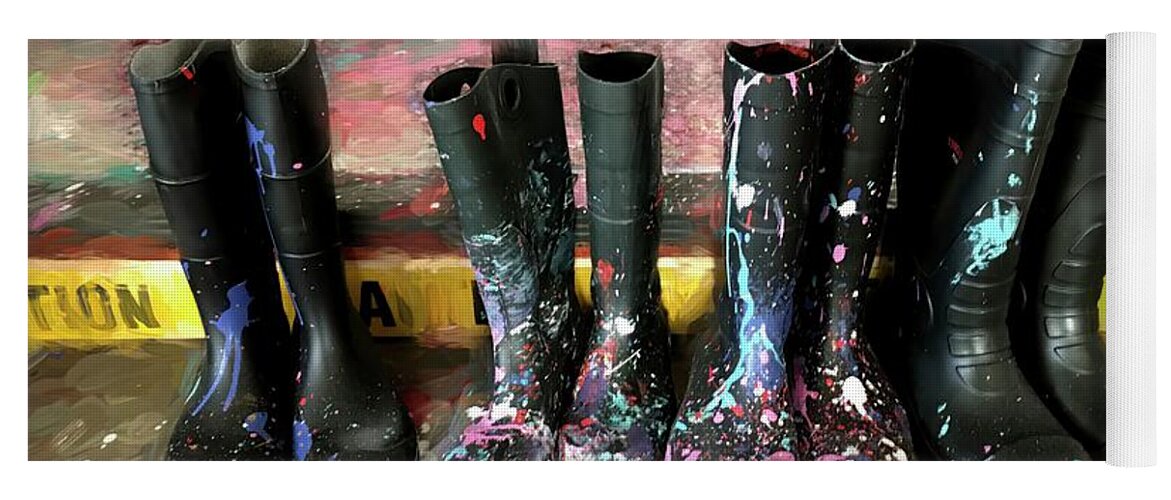 Boots Yoga Mat featuring the photograph Painty Boots by Wayne King