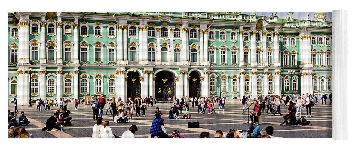 Hermitage Yoga Mat featuring the photograph Palace Square Gathering by Craig A Walker