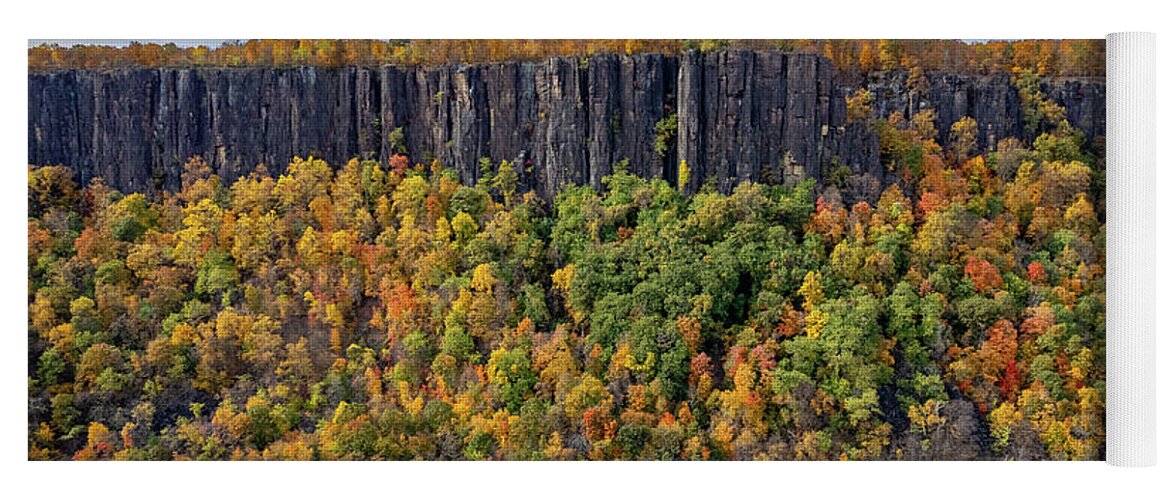 Autumn Yoga Mat featuring the photograph Palisade Cliffs in Autumn 3 by Kevin Suttlehan