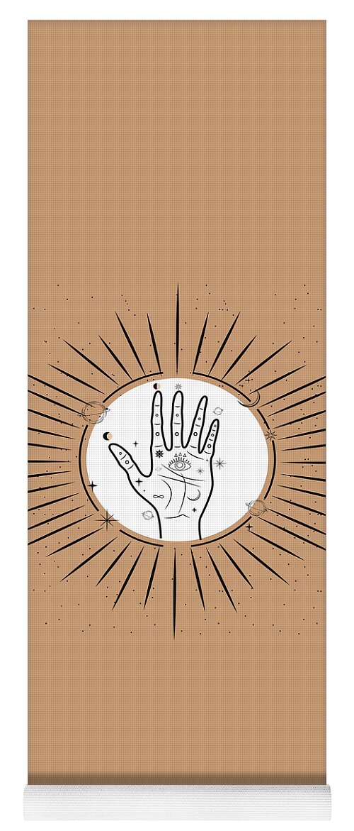 Palmistry concept with eye symbol, sun and moon phases illustration, magical  universe art print Yoga Mat by Mounir Khalfouf - Pixels