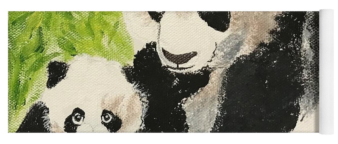 Pets Yoga Mat featuring the painting Pandas by Kathie Camara