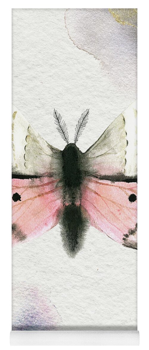 Pandora Moth Yoga Mat featuring the painting Pandora Moth by Garden Of Delights