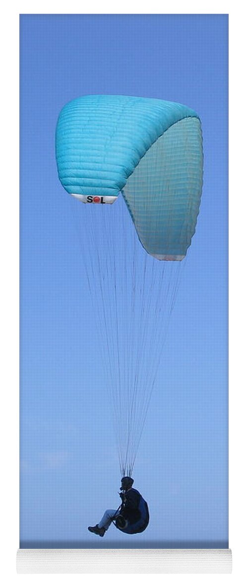 Paraglider Yoga Mat featuring the photograph Paraglider Over Monterey Bay by James B Toy