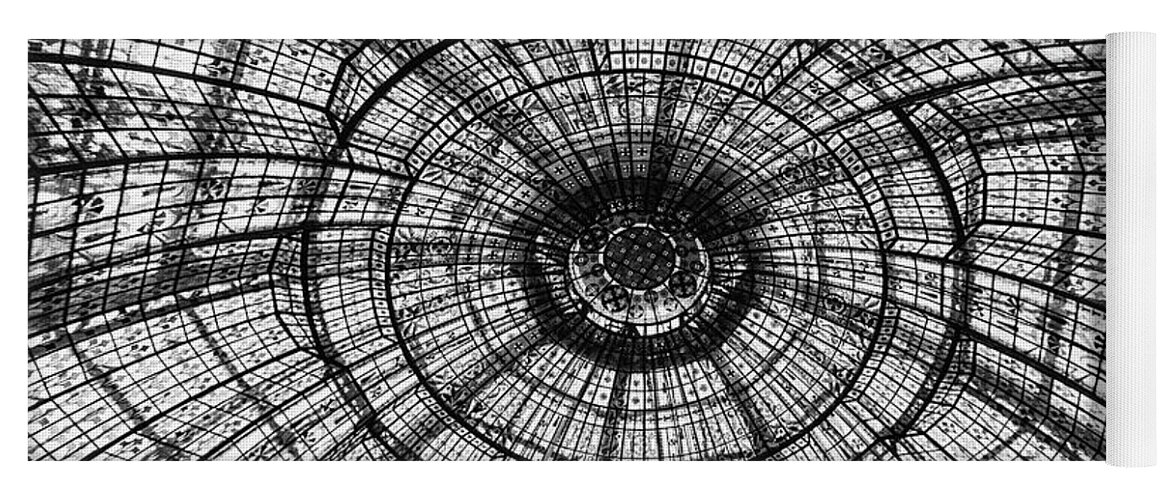 Black And White Yoga Mat featuring the photograph Paris Ceilings - Black and White by Melanie Alexandra Price
