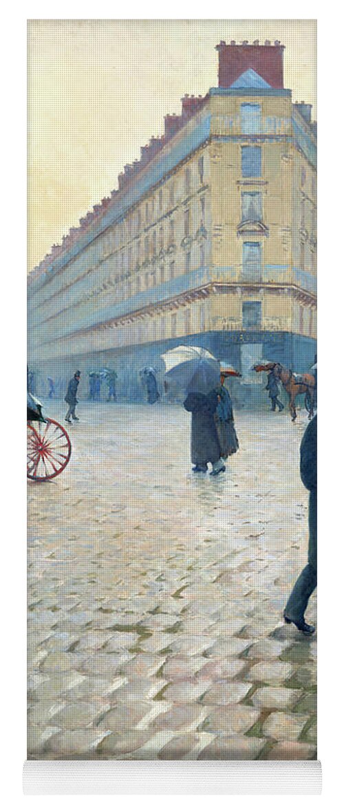 Paris Street Rainy Day Detail No 3 Yoga Mat For Sale By Gustave Caillebotte
