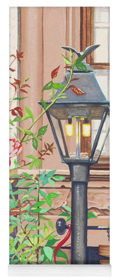 Park Slope Lamp Brooklyn Ny Yoga Mat featuring the painting Park Slope Lamp Brooklyn NY 1982 by William Hart McNichols