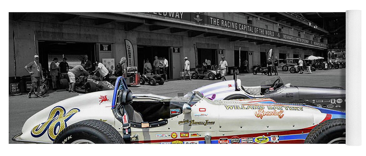 Indy Yoga Mat featuring the photograph Parnelli Jones Roadster by Josh Williams