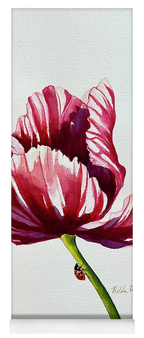 Tulip Yoga Mat featuring the painting Parrot Tulip by Hilda Vandergriff
