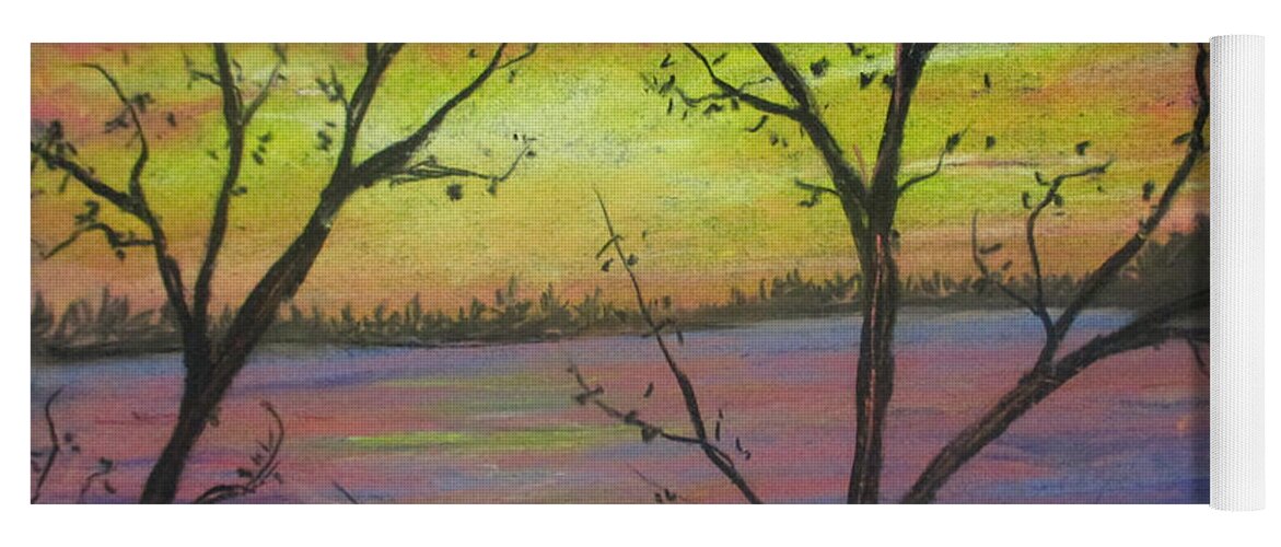 Pink Sunset Yoga Mat featuring the painting Passion of the Sweetness by Jen Shearer