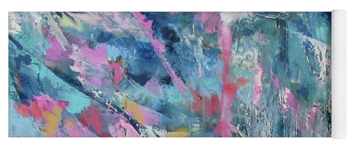 Cold Wax Yoga Mat featuring the mixed media Pastel Abstract 5-19-20 by Jean Batzell Fitzgerald