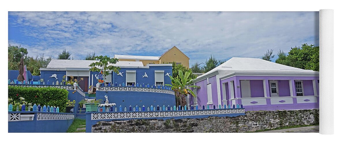 Bermuda Yoga Mat featuring the photograph Pastel houses of Bermuda by Yvonne Jasinski