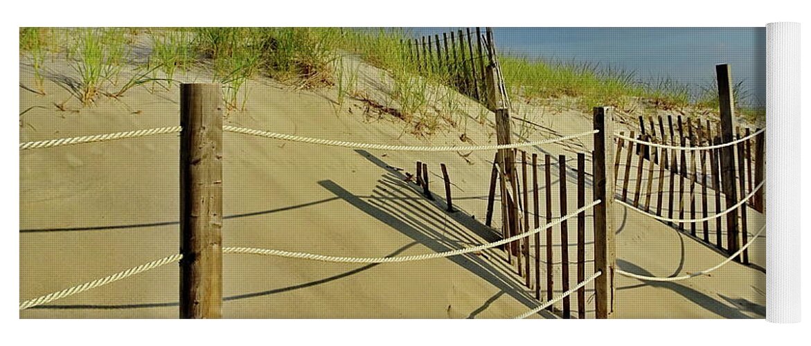 Path Yoga Mat featuring the photograph Path to Mayflower Beach, Dennis, Cape Cod, MA by Lyuba Filatova