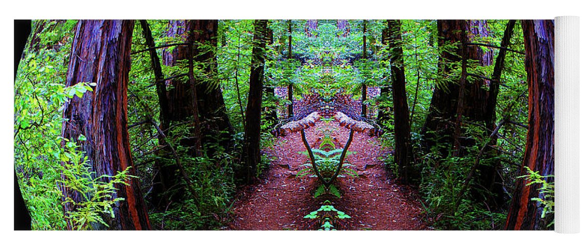 Nature Art Yoga Mat featuring the photograph Pathway to Heaven Sphereized with a Black Border by Ben Upham III