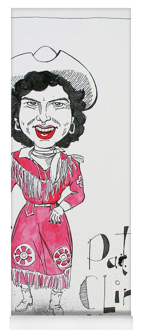  Yoga Mat featuring the drawing Patsy Cline by Phil Mckenney