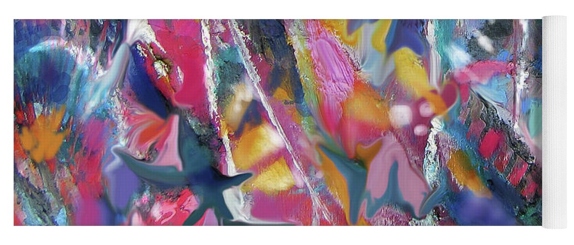 Colorful Abstract Yoga Mat featuring the digital art Pattern 6-22-20 by Jean Batzell Fitzgerald