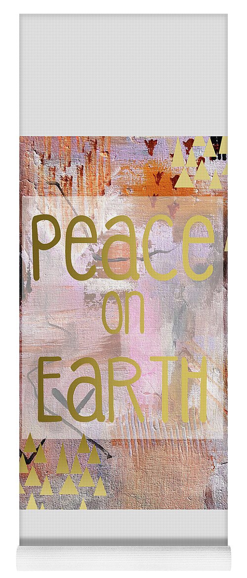 Peace On Earth Yoga Mat featuring the mixed media Peace on earth by Claudia Schoen