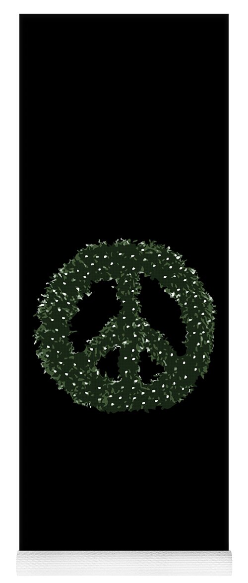 Christmas 2023 Yoga Mat featuring the digital art Peace Wreath by Flippin Sweet Gear
