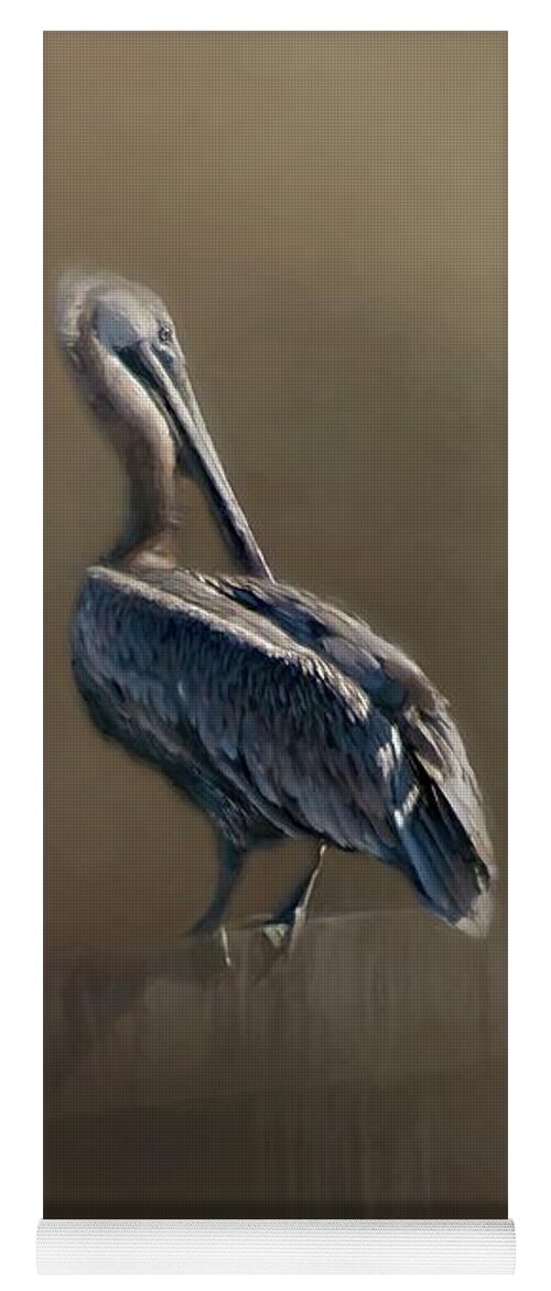 Pelican Yoga Mat featuring the photograph Pelicans Landing by Marjorie Whitley