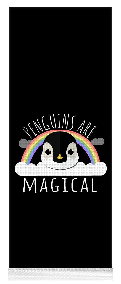 Funny Yoga Mat featuring the digital art Penguins Are Magical by Flippin Sweet Gear