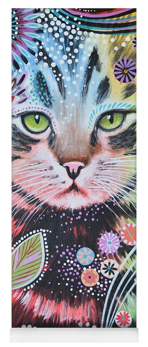 Cat Yoga Mat featuring the painting Penny by Amy Giacomelli