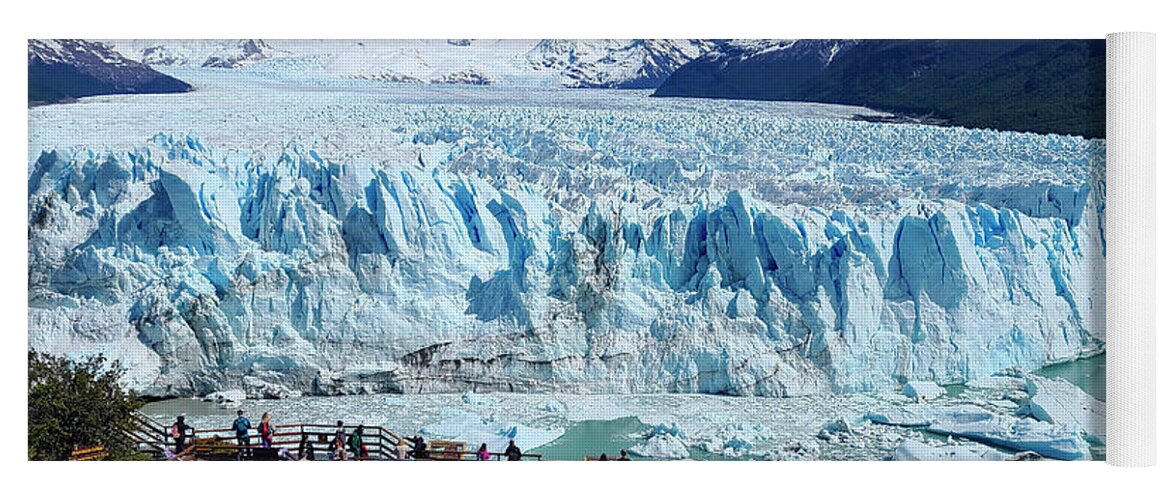 2022 Yoga Mat featuring the photograph Perito Moreno Glacier with walkways - 134016 by Deidre Elzer-Lento