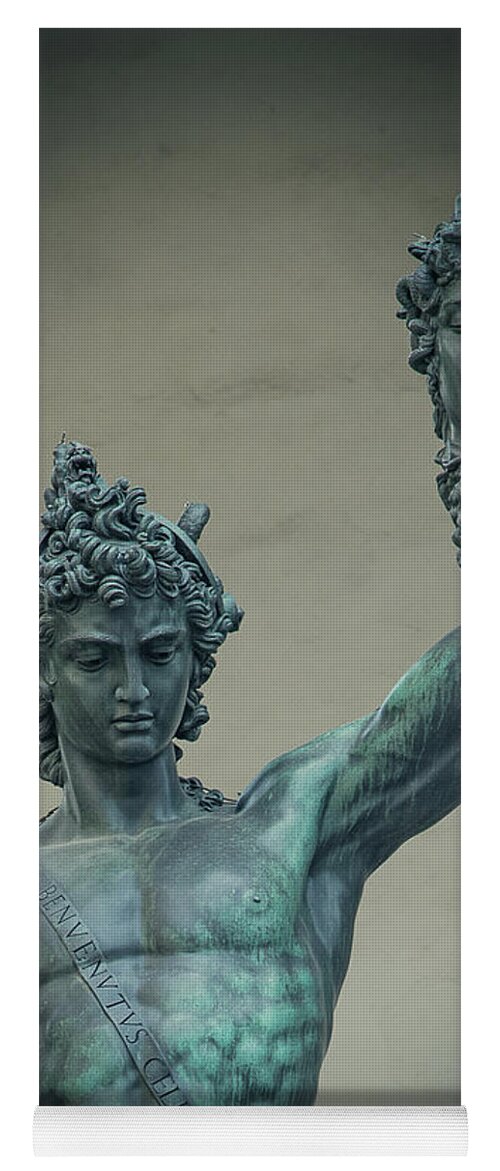 Perseus Yoga Mat featuring the photograph Perseus and Medusa by Denise Kopko