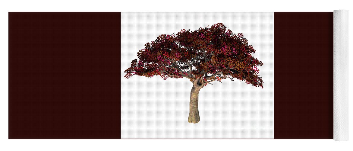 Persian Ironwood Tree Yoga Mat featuring the digital art Persian Ironwood Tree by Corey Ford