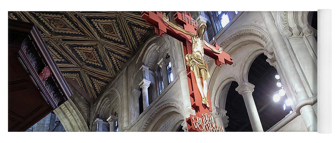 Cathedral Yoga Mat featuring the photograph Peterborough Cathedral England by Jolanta Anna Karolska
