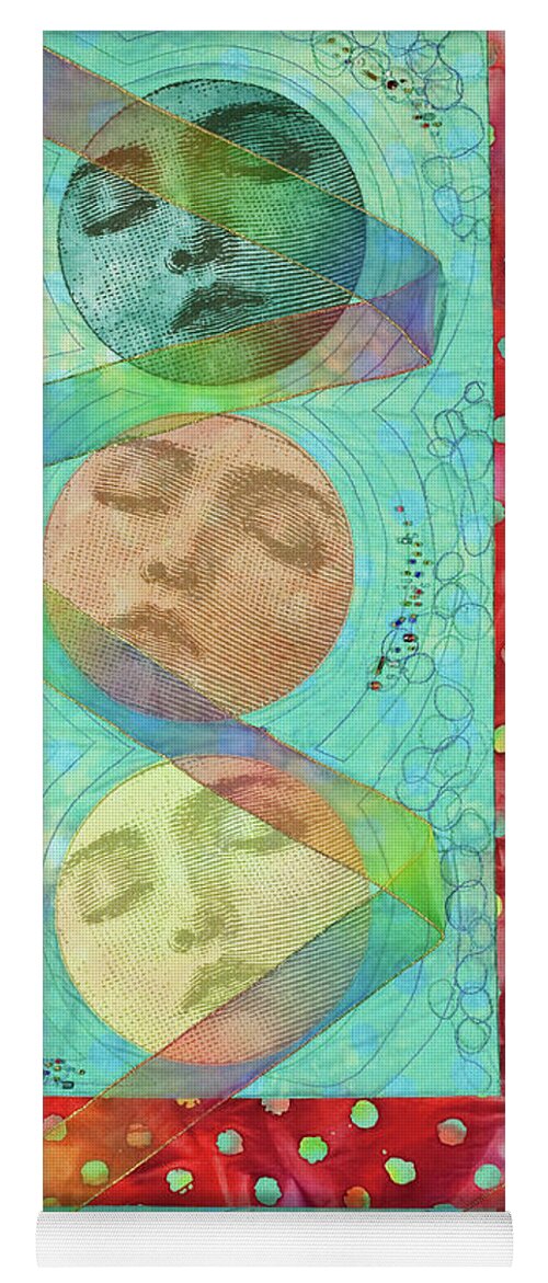 Phases Yoga Mat featuring the mixed media Phases 2 by Vivian Aumond
