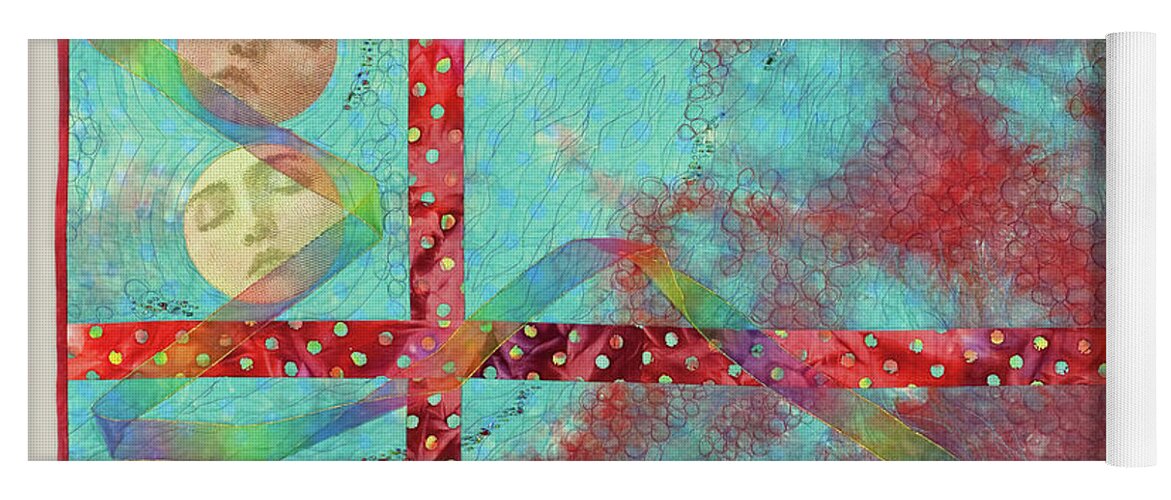 Wall Hanging Yoga Mat featuring the mixed media Phases by Vivian Aumond