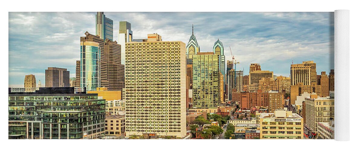 Philadelphia Yoga Mat featuring the photograph Philadelphia Skyline Looking East by Elvira Peretsman