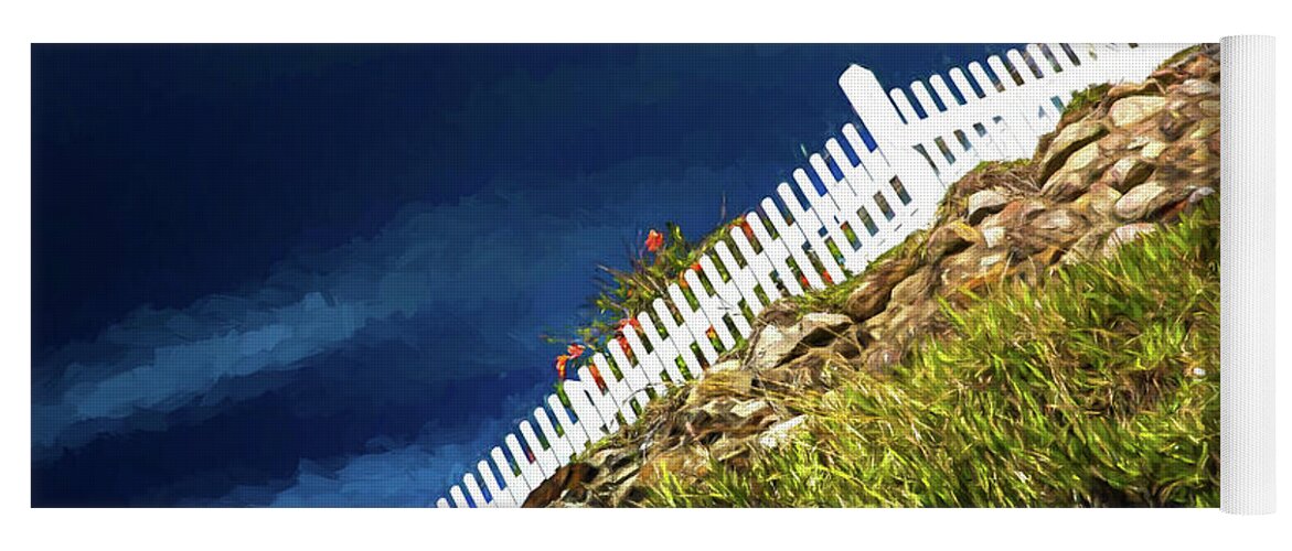 White Picket Fence Yoga Mat featuring the photograph Picket fence, Cezanne style by Sheila Smart Fine Art Photography