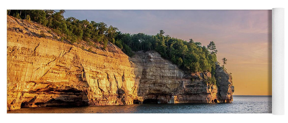 Pictured Rocks Yoga Mat featuring the photograph Pictured Rocks Sunset by Nathan Wasylewski